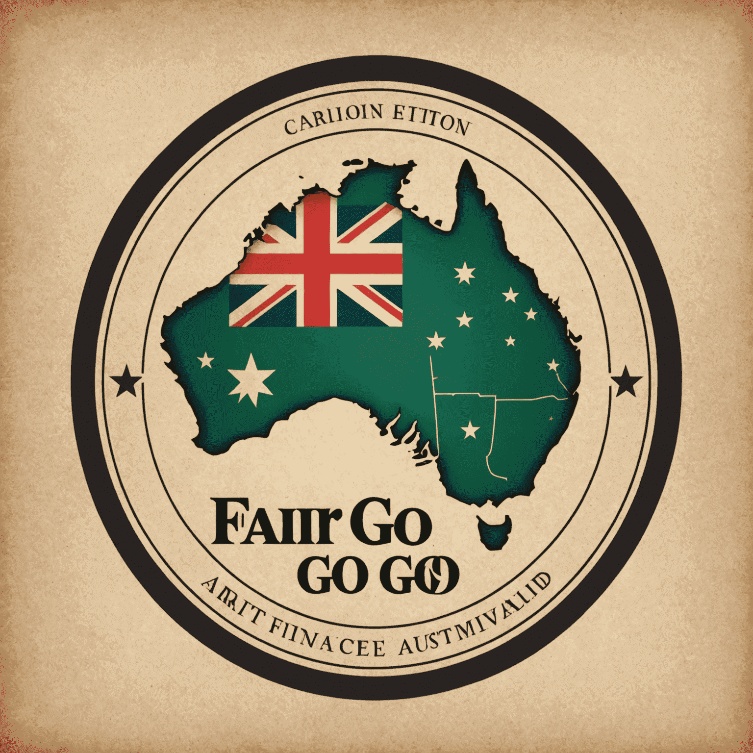Fair Go Finance logo featuring a stylized Australian map with dollar signs