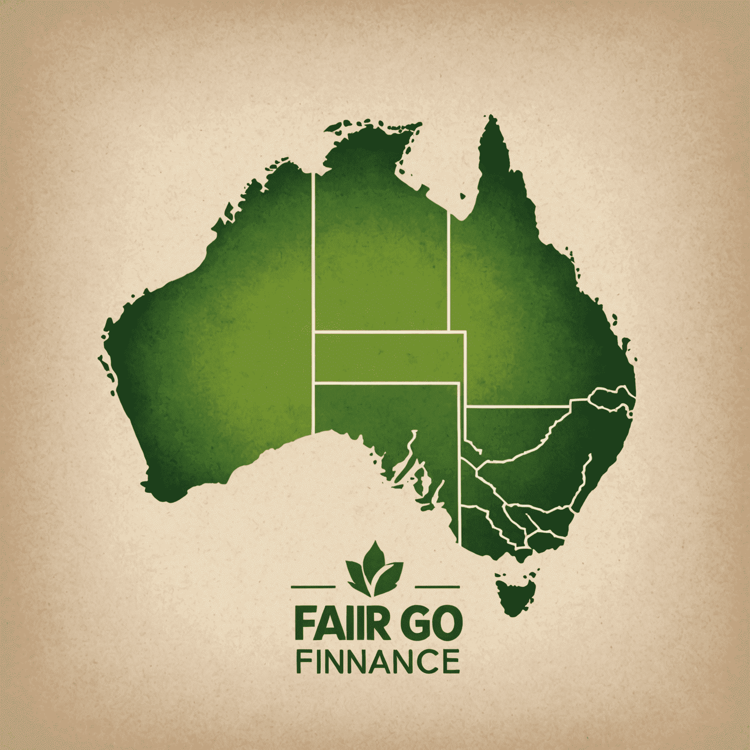Fair Go Finance logo featuring a stylized Australian map with dollar signs